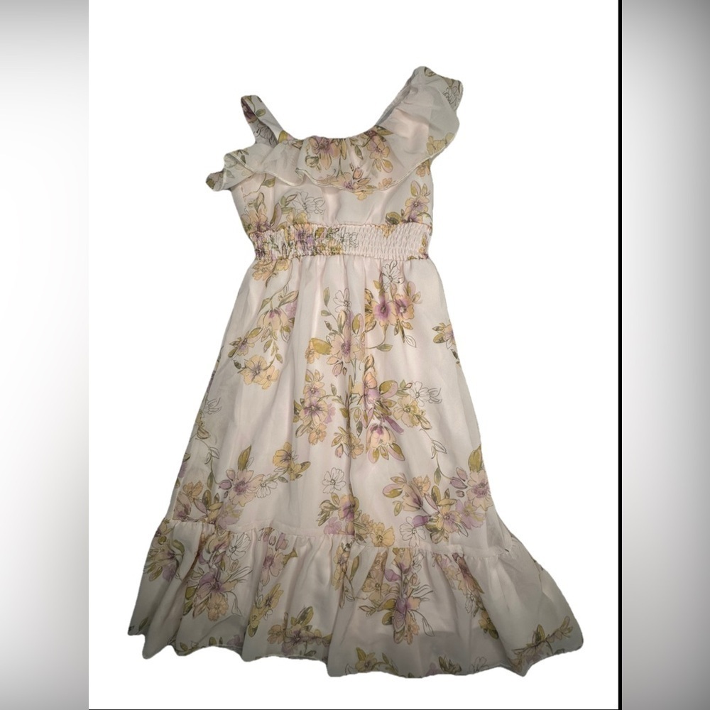 Zenzi- Cream colored Floral girls dress Kids Sizes choose your size